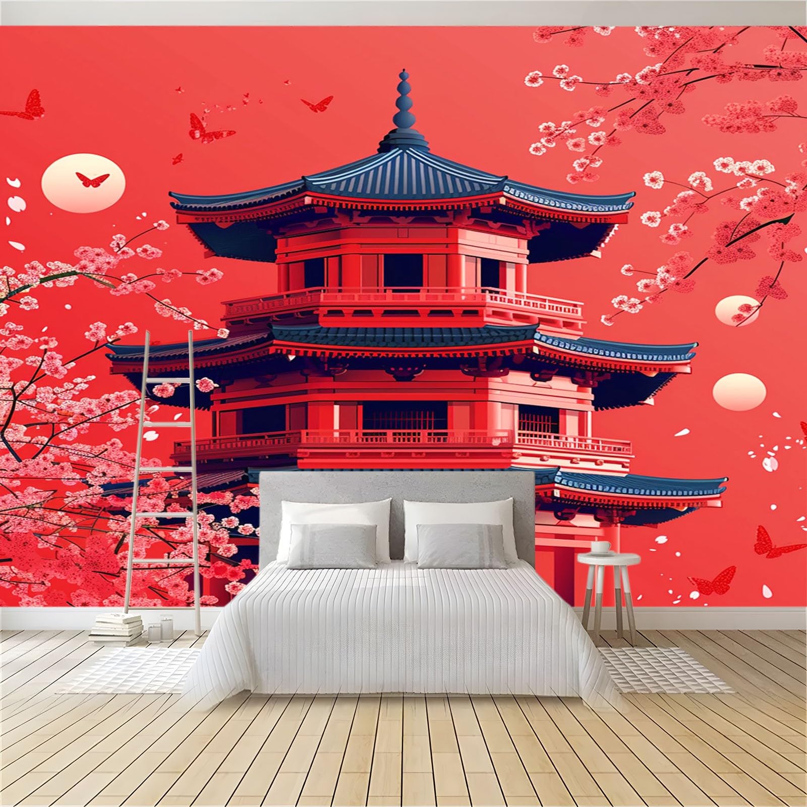 Amazon | 壁壁画壁紙家の装飾 和風の赤いロフト 壁画の写真の